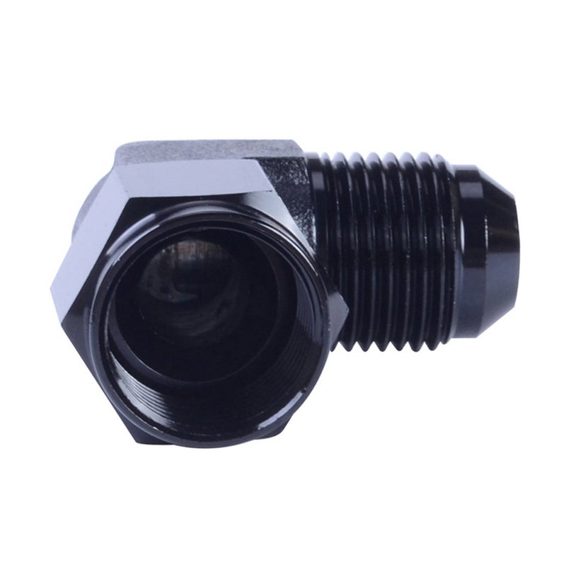 ESPEEDER SYKRSS 3AN Aluminum Anodize Finish Male/Female 90 Degree Flare Bulkhead Fitting Adapter AN-3 Black - Image 2